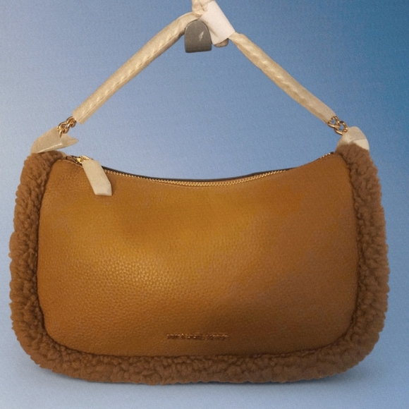 Michael Kors Handbags - Michael Kors Carmela CrossBody Bag Chain Leather Shearling Faux Fur Trim NWT